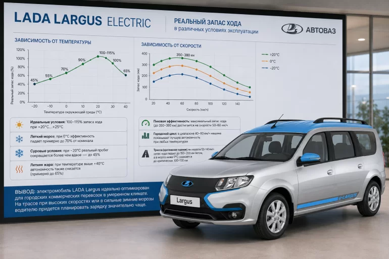 Сколько на самом деле проедет электрический Lada Largus