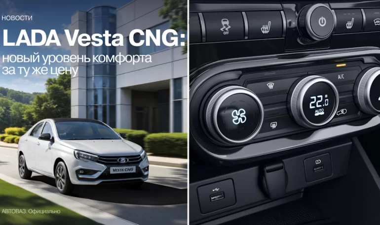 LADA Vesta CNG получила климат-контроль и Connect Старт без изменения цены